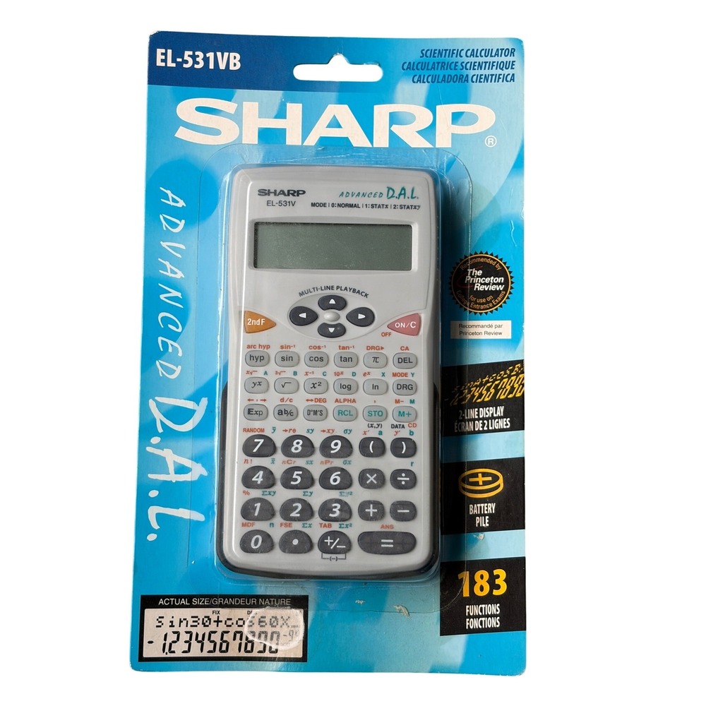 Sharp EL-531VB Advanced DAL Scientific Calculator 183 Functions 2-Line Display